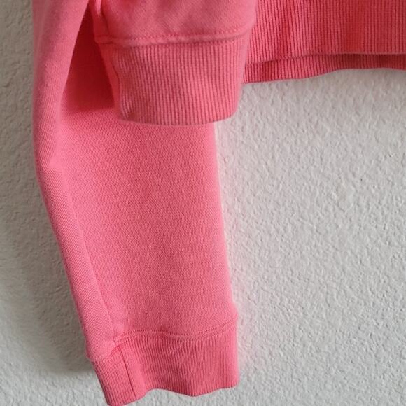 ADIDAS Hoodie Sweatshirt Colorado Cropped Velvet Trefoil Size Large Pink - Picture 4 of 9